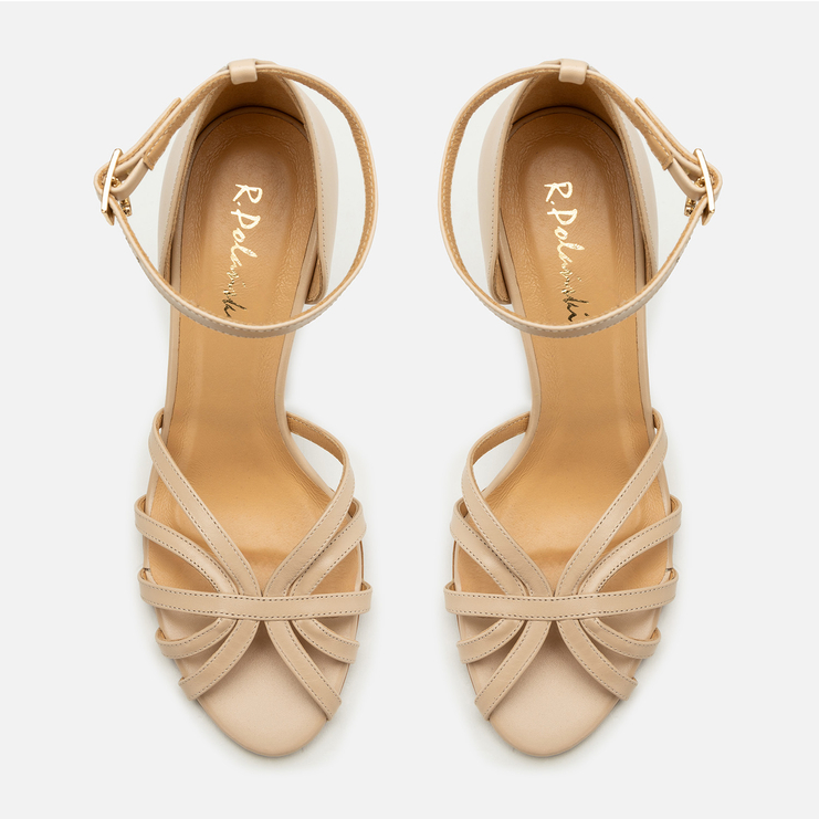 Sandały R.Polański 1812 - Beżowy Lico