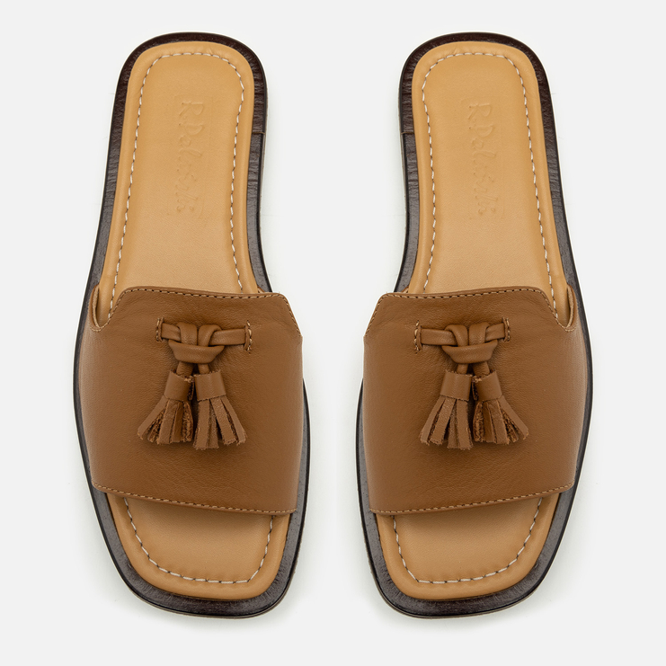 Klapki R.Polański 2140 - Camel Lico