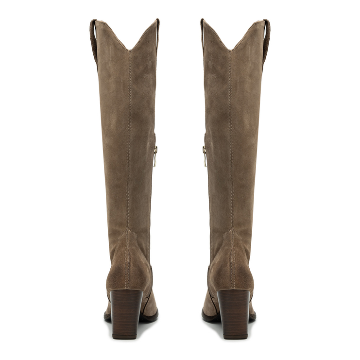 Kozaki R.Polański 1414 - Taupe FR Zamsz