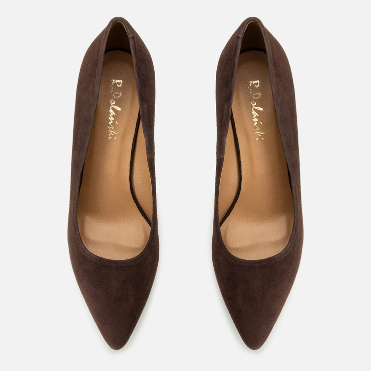 Czółenka R.Polański 2256 - Brązowy Zamsz