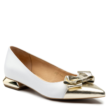 Baleriny R.Polański 1008 - Biały Lico/Złoty
