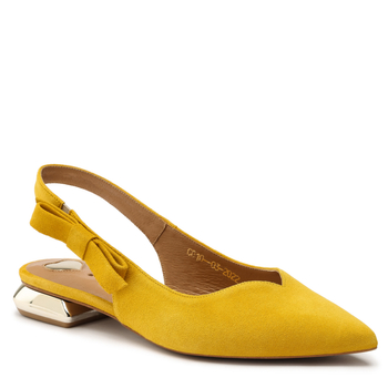 Sandały R.Polański 1017/L - Żółty Zamsz