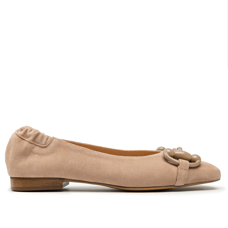 Baleriny R.Polański 1611 - Beżowy Zamsz