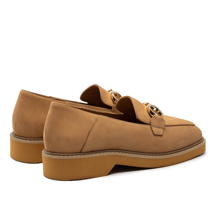 Mokasyny R.Polański 1652/B - Camel Nubuk