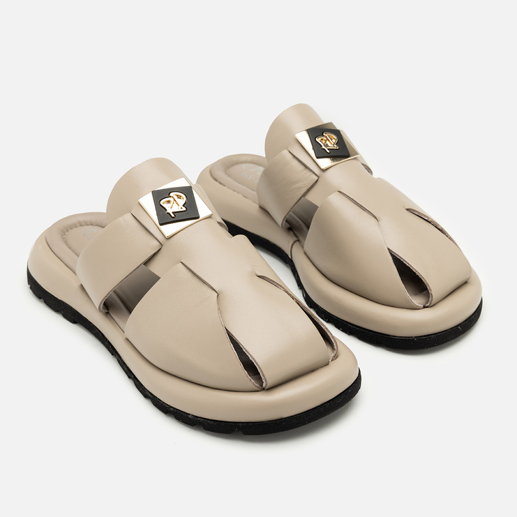 Klapki R.Polański 2128 - Cappuccino Lico