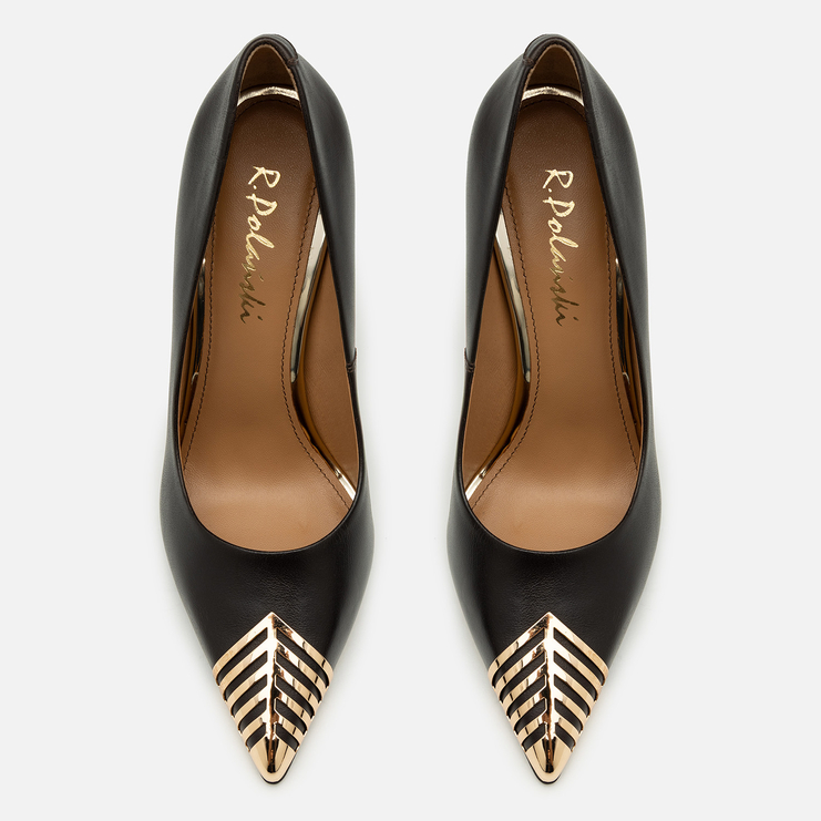 Szpilki R.Polański 2258 - Brązowy Lico