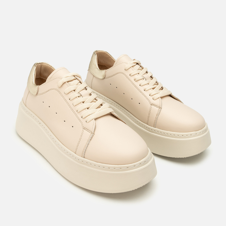 Sneakersy R.Polański 2145 - Beżowy Lico