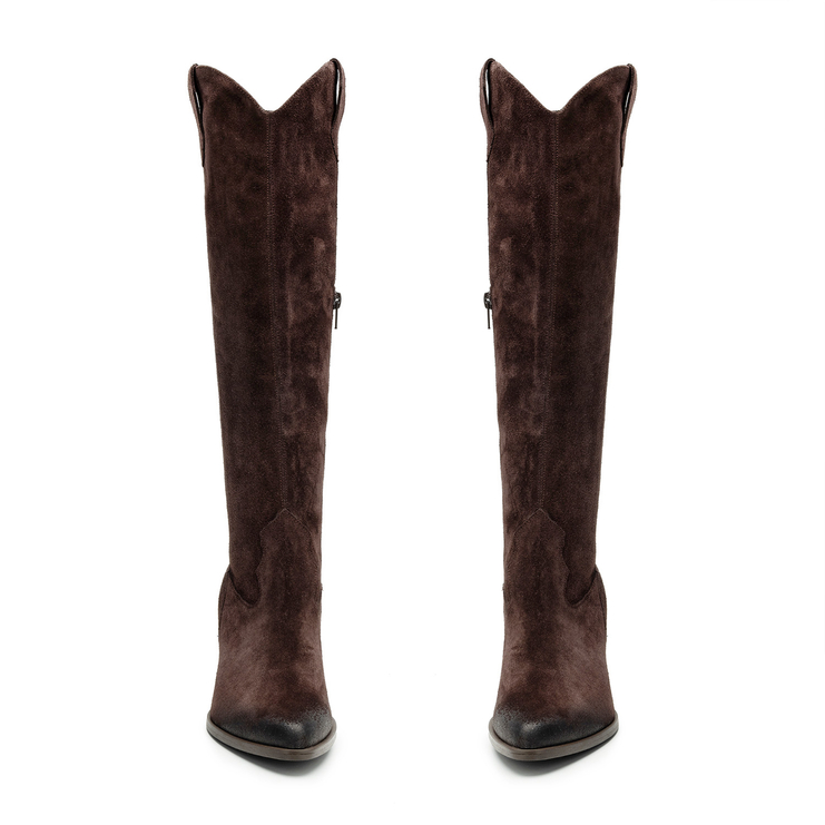 Kozaki R.Polański 1414 - Chocolate 119 Zamsz