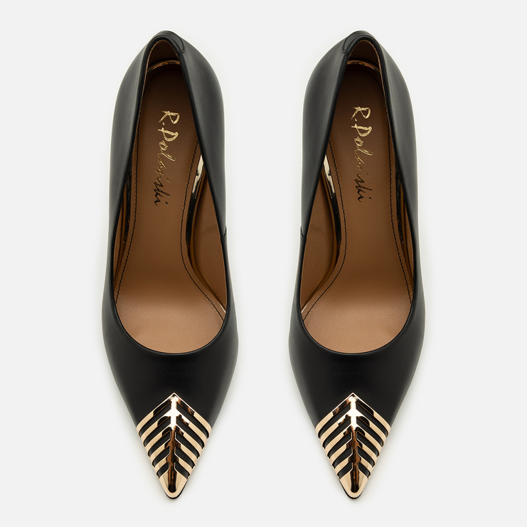 Szpilki R.Polański 2258 - Czarny Lico