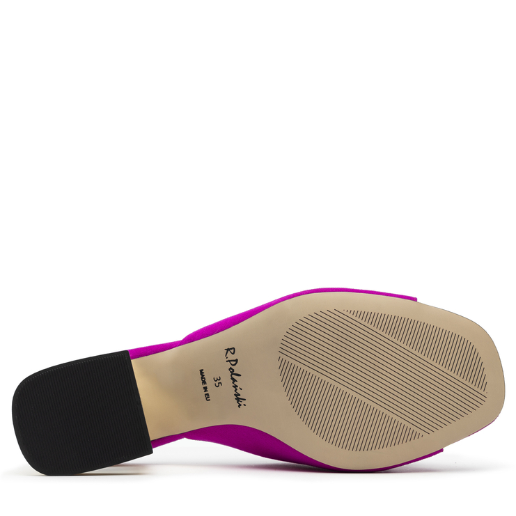 Klapki R.Polański 1021 - Fuksja Zamsz