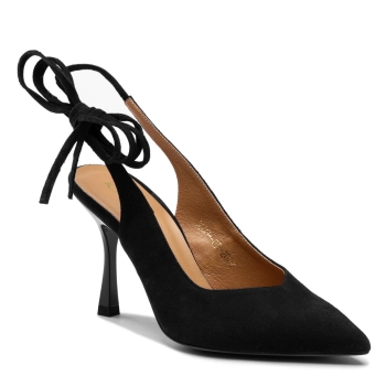 Sandały R.Polański 1421 - Czarny Zamsz