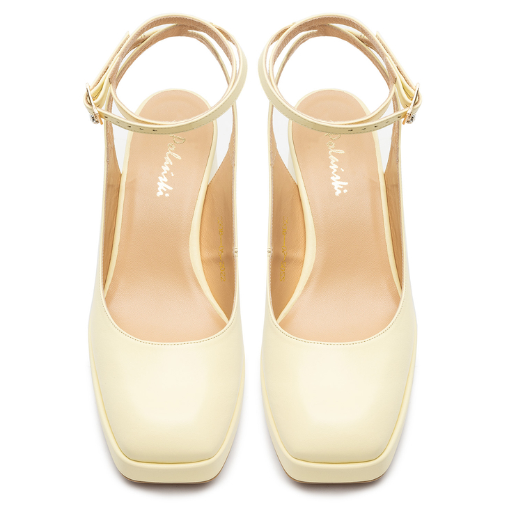 Sandały R.Polański 1491 - Light Yellow Polina 253 Lico