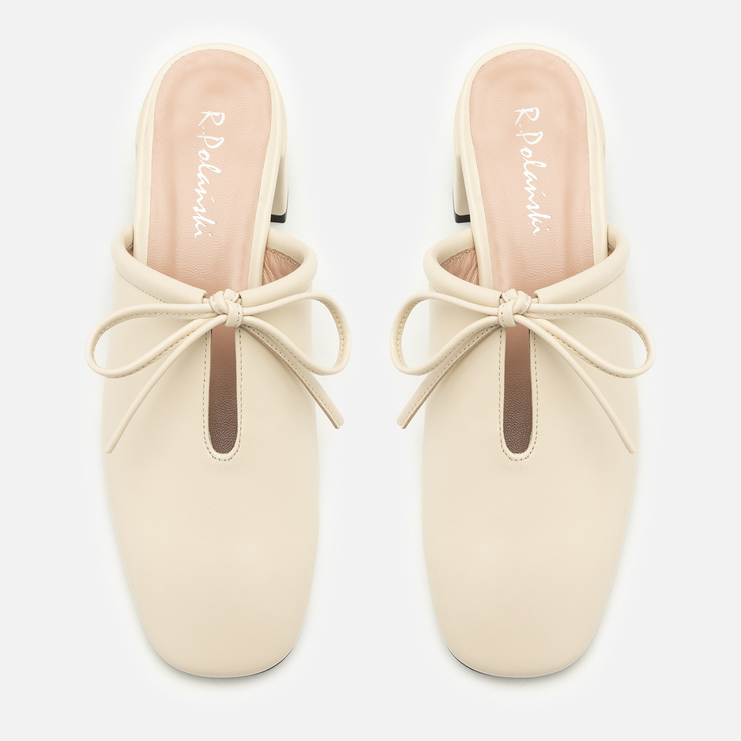 Klapki R.Polański 2132 - Beżowy Lico