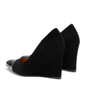 Półbuty R.Polański 1151 - Czarny Zamsz/Czarny Lakier