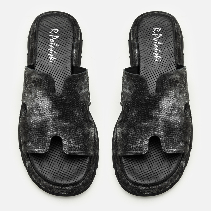 Klapki R.Polański 2123 - Srebrny Snake