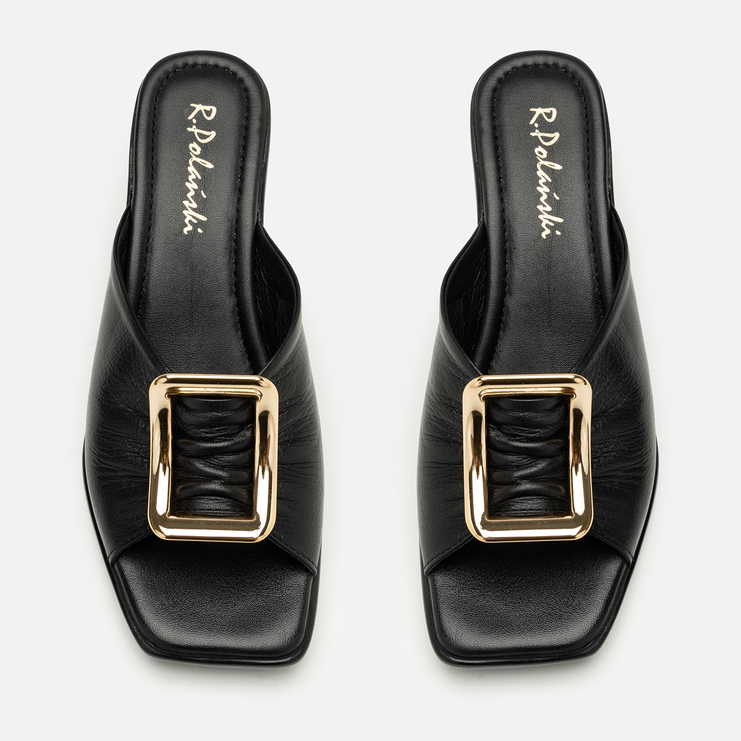 Klapki R.Polański 2126 - Czarny Lico