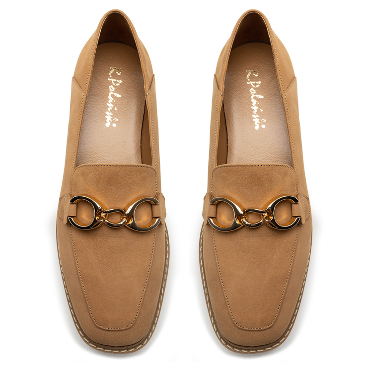 Mokasyny R.Polański 1652/B - Camel Nubuk