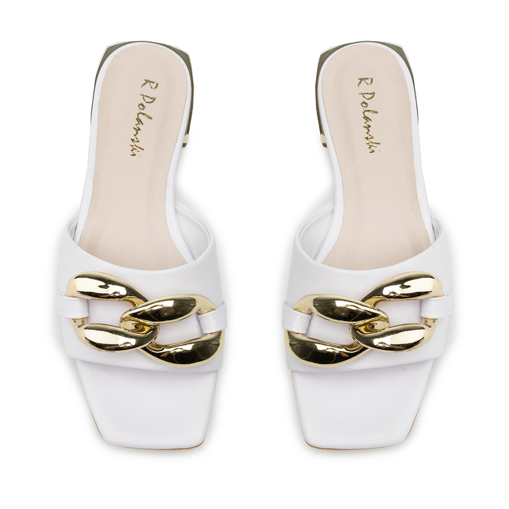 Klapki R.Polański 1271 - Biały Lico