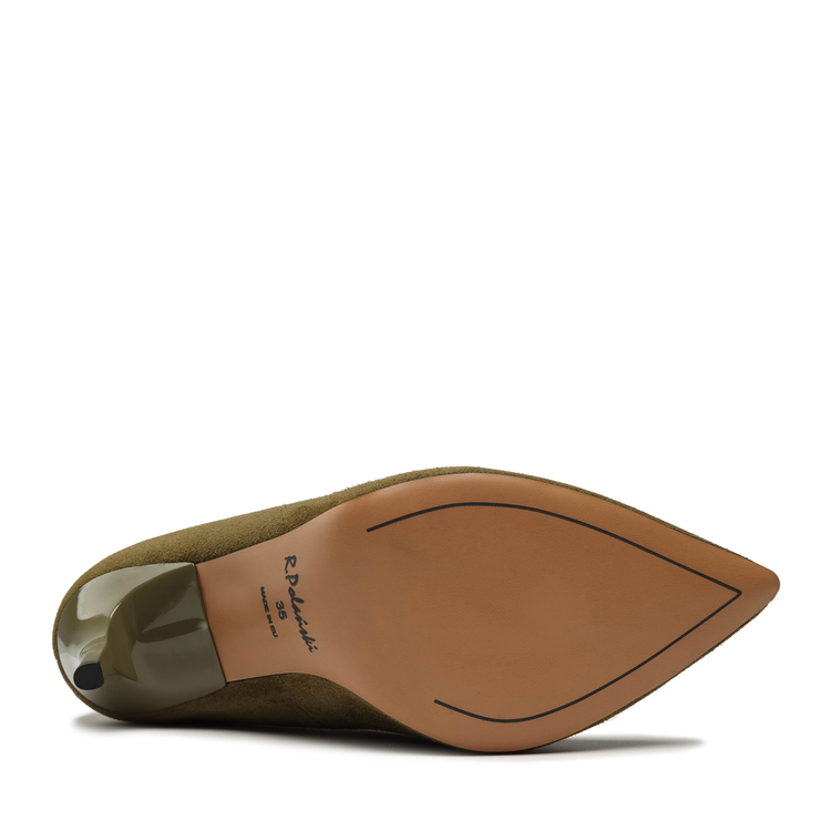 Czółenka A001 - Oliwka Zamsz