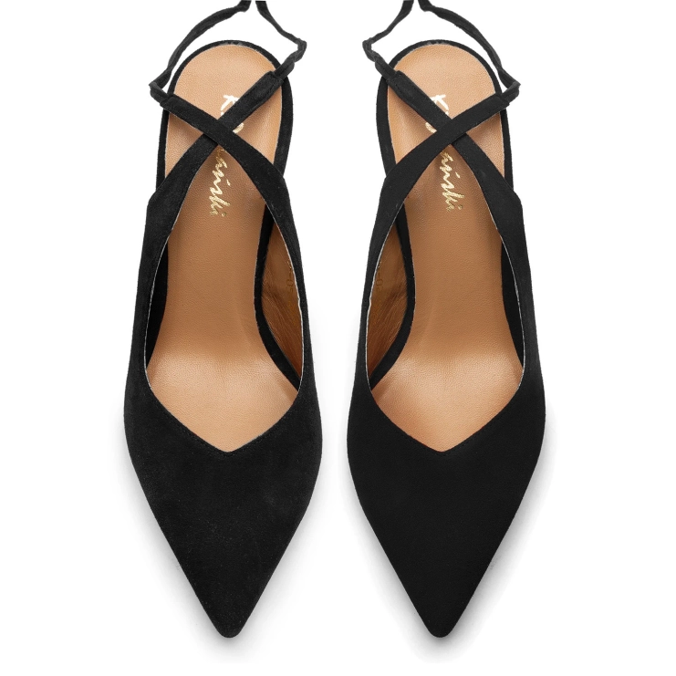 Sandały R.Polański 1421 - Czarny Zamsz