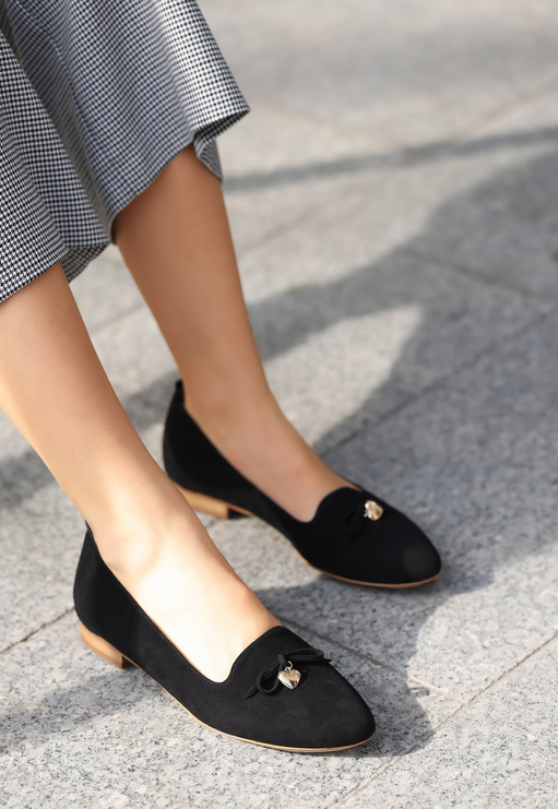 Baleriny 1092 - Czarny Zamsz