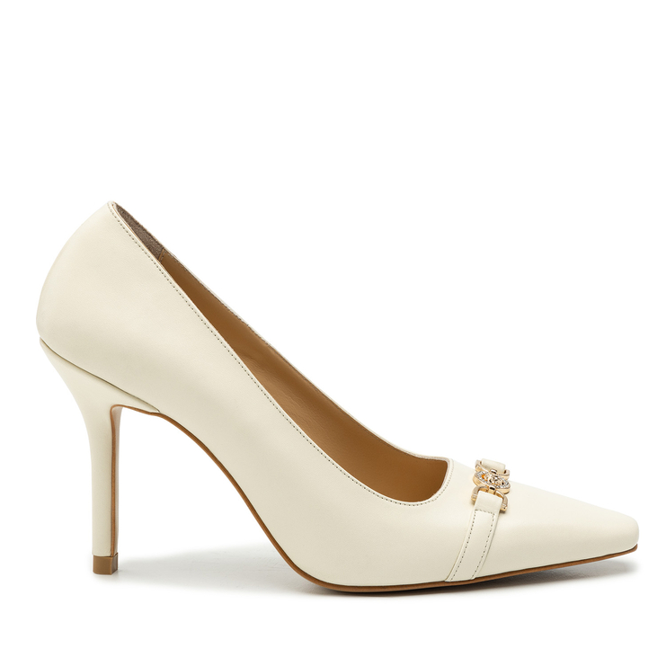 Szpilki R.Polański 2077 - Beżowy Lico