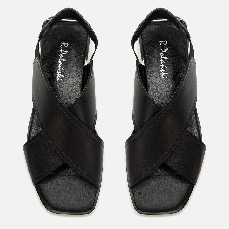 Sandały R.Polański 2164 - Czarny Lico