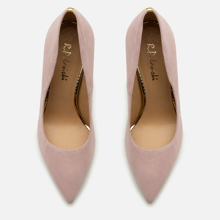 Szpilki 1044 - Różowy Zamsz