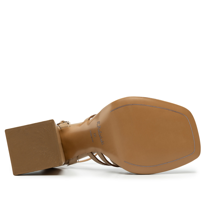 Sandały R.Polański 1457 - Camel Lico