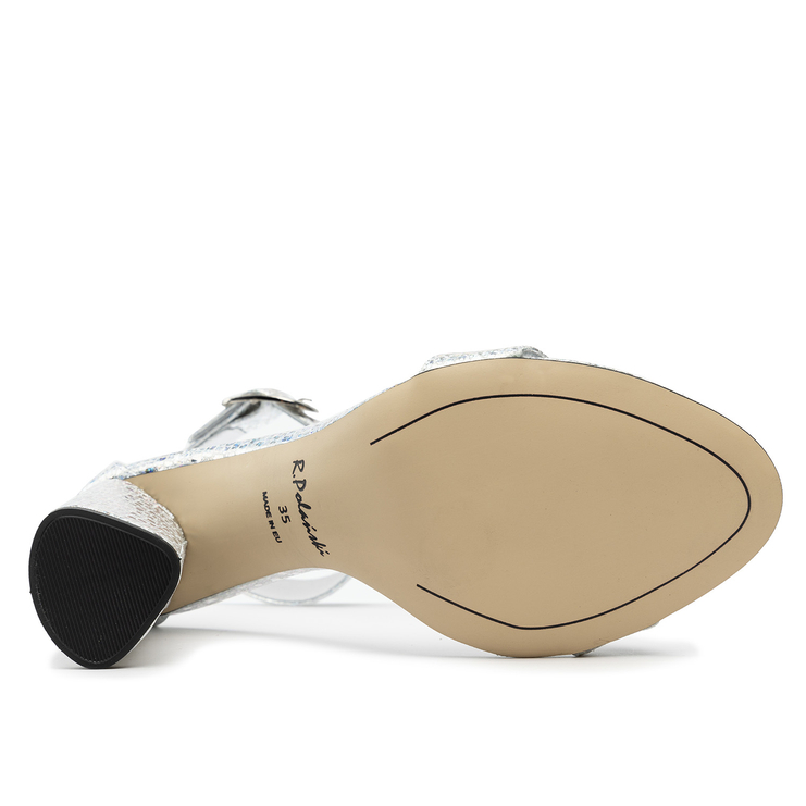 Sandały R.Polański 876 - Srebrny Carnivale