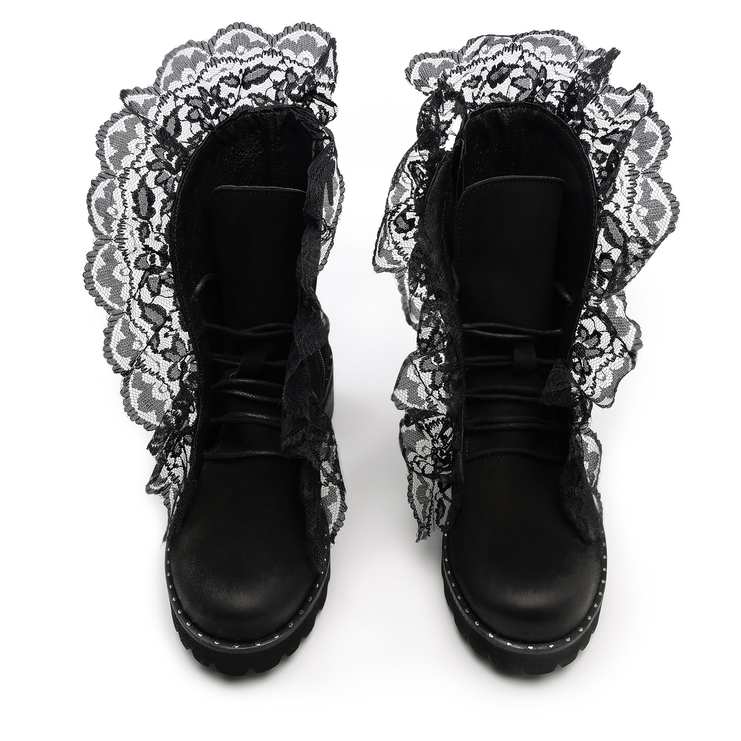 Botki 890/K - Czarny Nubuk