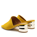 Klapki R.Polański 940 - Żółty Zamsz
