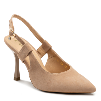 Sandały R.Polański 1442 - Beżowy Zamsz