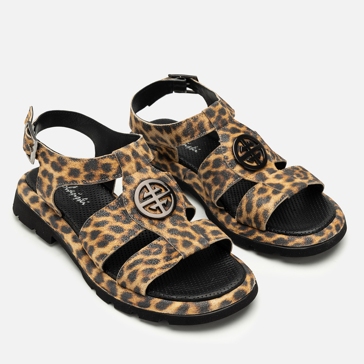 Sandały R.Polański 2124 - Beżowa Pantera