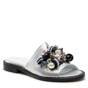 Klapki R.Polański 1501/A - Srebrny Lico