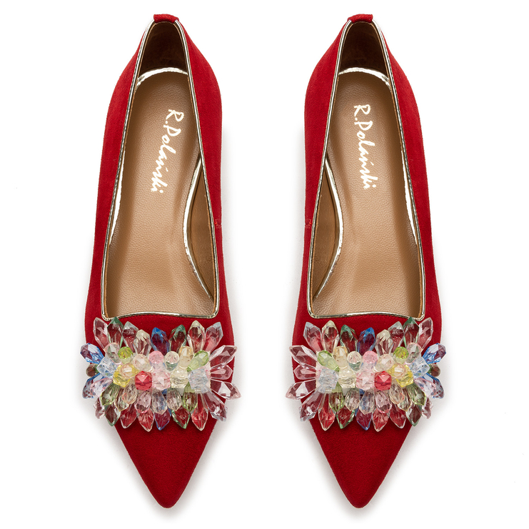 Baleriny R.Polański 1265/A - Czerwony Zamsz