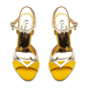 Sandały R.Polański 1104 - Żółty Zamsz/Złoty