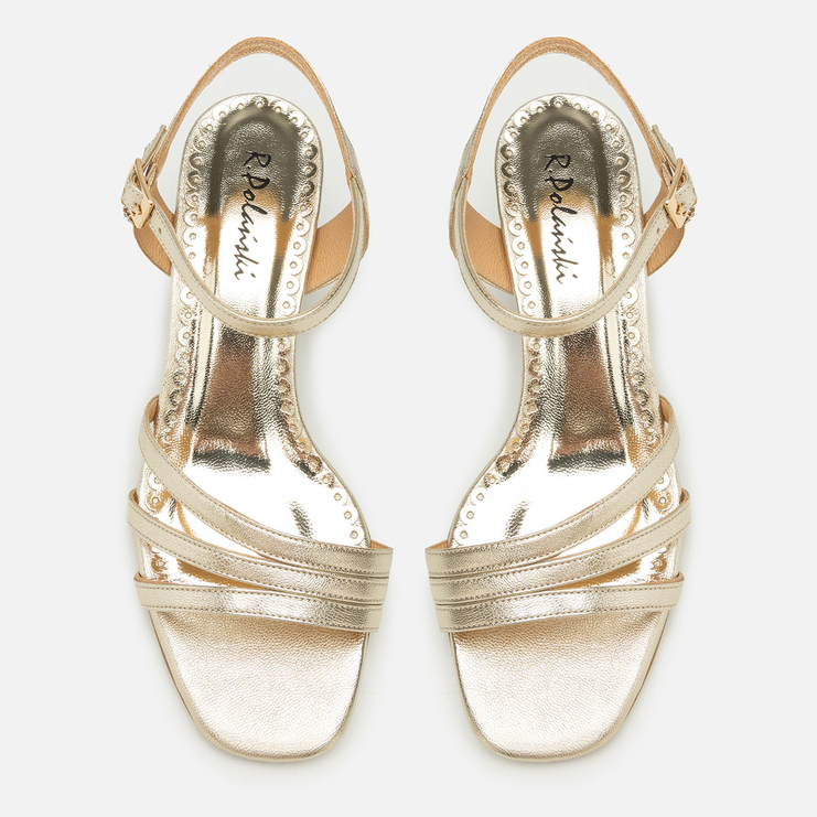 Sandały R.Polański 1115 - Złoty Lico