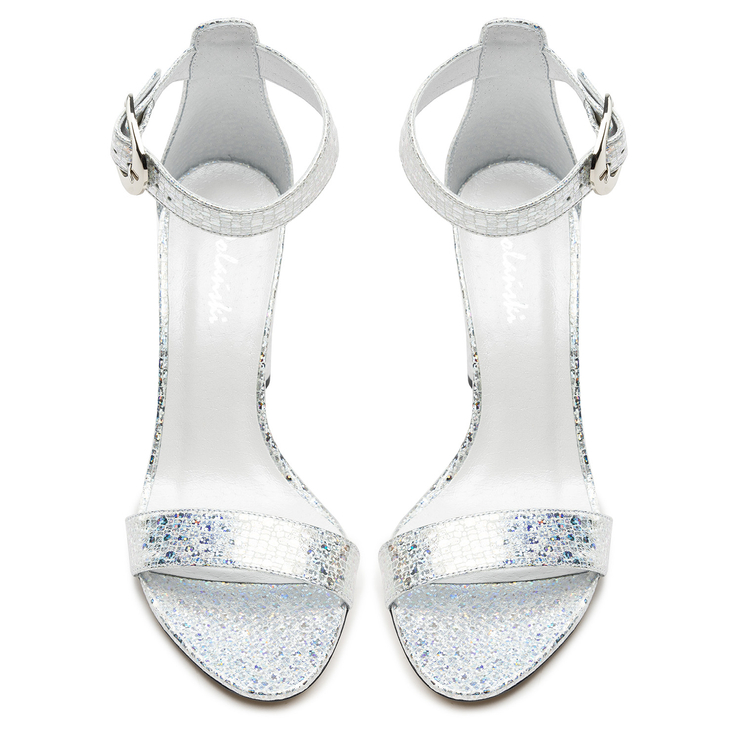 Sandały R.Polański 876 - Srebrny Carnivale