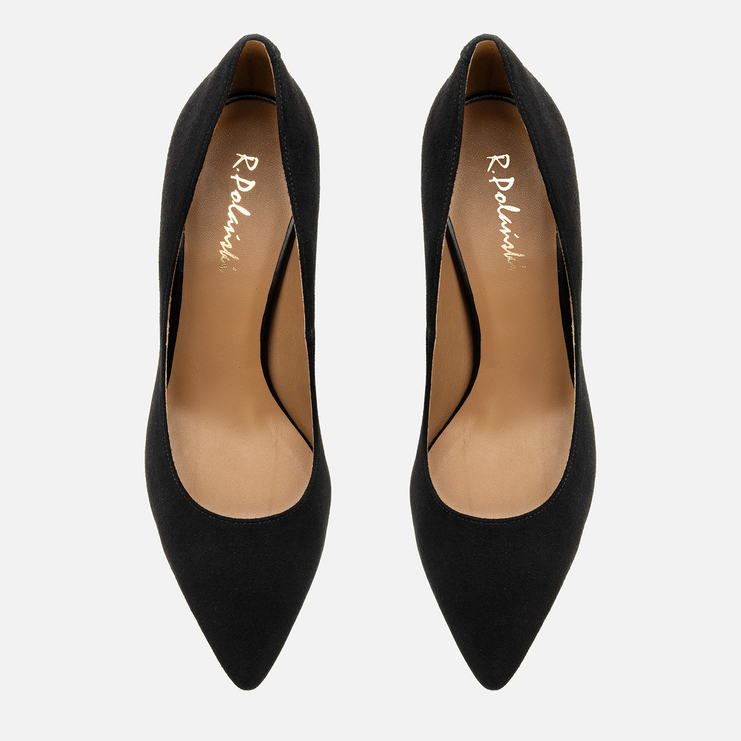 Czółenka 1066 - Czarny Zamsz