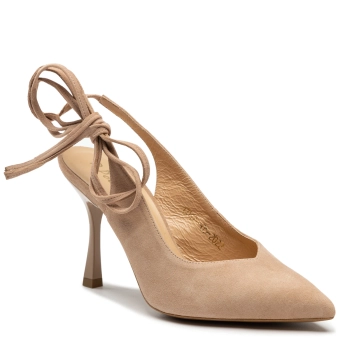 Sandały R.Polański 1421 - Beżowy Zamsz