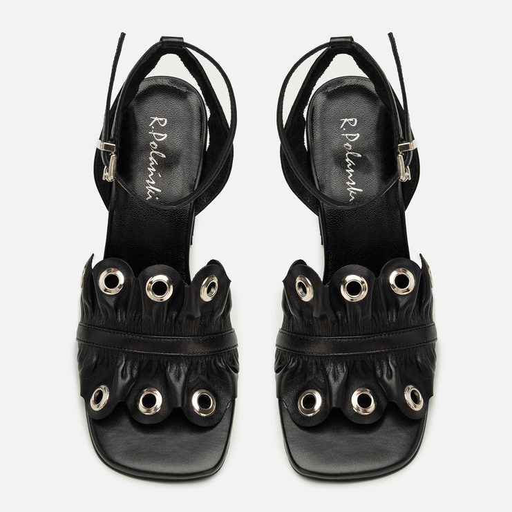 Sandały R.Polański 2174 - Czarny Lico