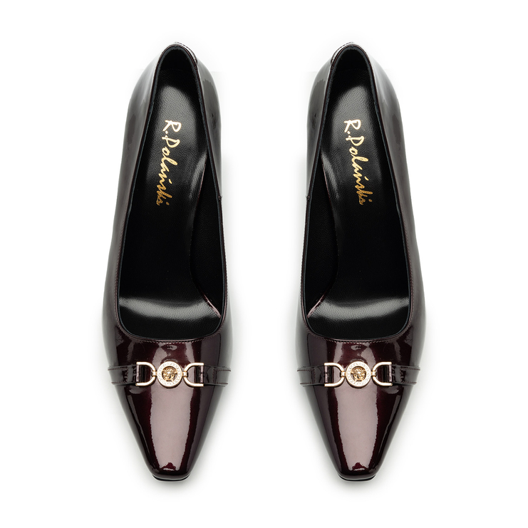 Szpilki R.Polański 2077 - Bordowy Lakier