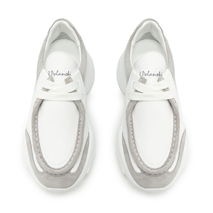 Sneakersy R.Polański 2101 - Biały Lico/Szary Zamsz