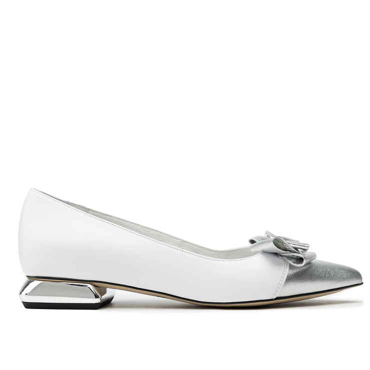 Baleriny R.Polański 1008 - Biały Lico/Srebrny