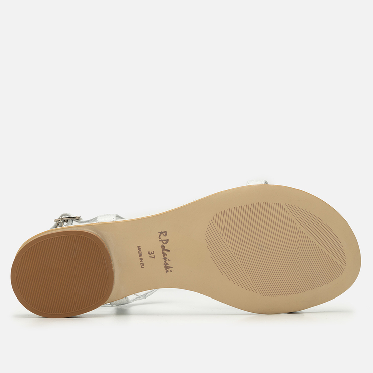 Sandały R.Polański 1023 - Srebrny Przecierany/Srebrny