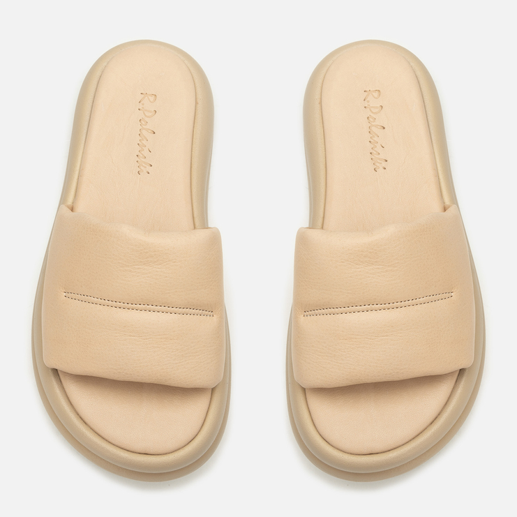 Klapki R.Polański 2197 - Beżowy Lico