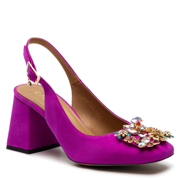 Sandały R.Polański 1631 - Fuksja Zamsz