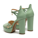 Sandały R.Polański 1667 - Zielony Polina 586 Lico