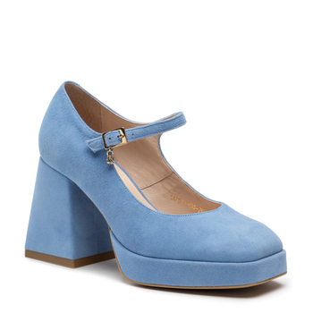 Czółenka R.Polański 1453 - Błękitny Zamsz